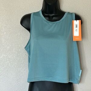 NWT Bearded Goat Women's Hydra Tank Lightweight Breathable Cropped Workout Sz L